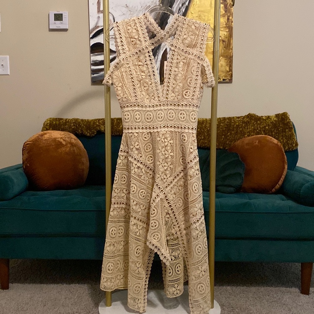 Lace asymmetrical dress